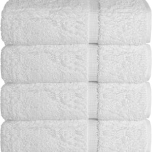 Chakir Turkish Linens | Hotel & Spa Quality 100% Cotton Premium Turkish Towels | Soft & Absorbent (4-Piece Bath Towels, White)